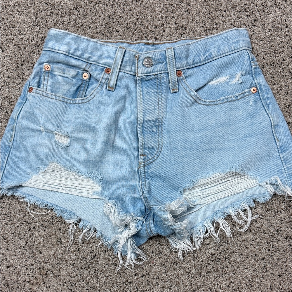 Levi's 501 Frayed Denim Shorts